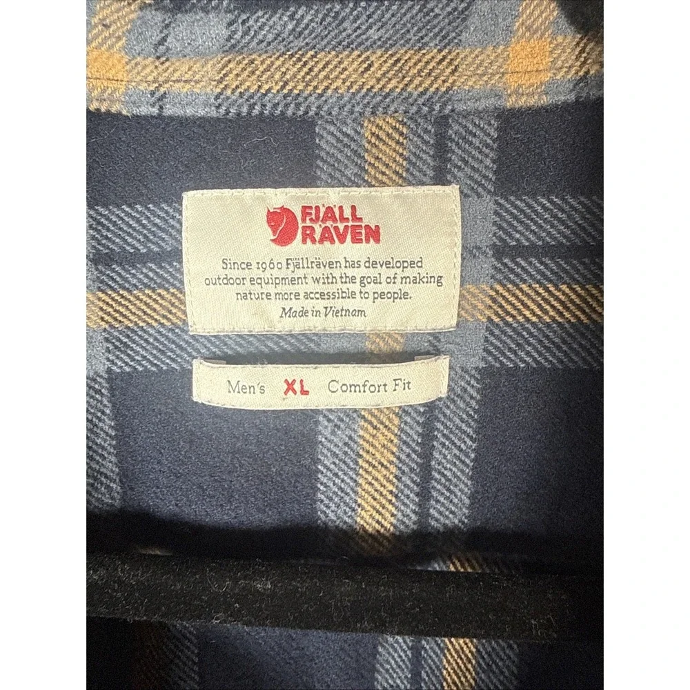 Fjallraven Ovik Heavyweight Flannel Shirt Men's XL Comfort Fit Plaid Cotton